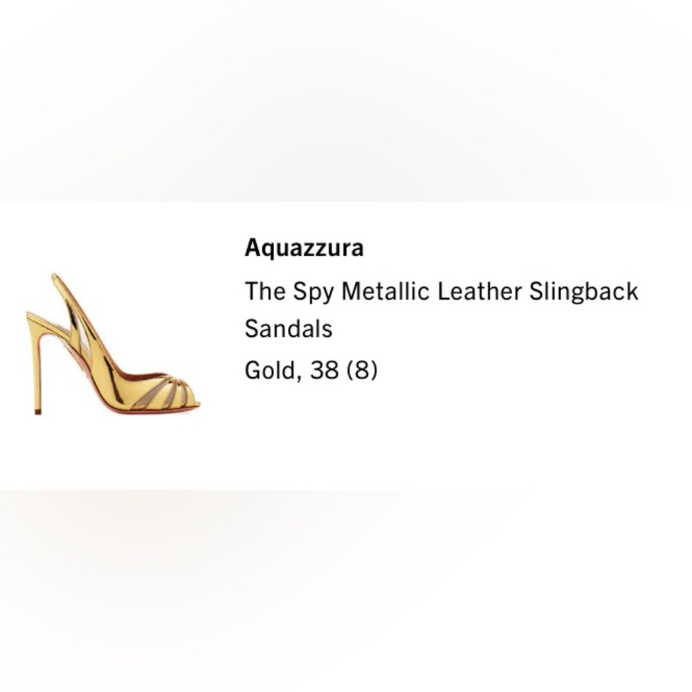 AQUAZURRA The Spy Gold Leather Metallic Slingback Pump sz 38 $NIB $950 - Picture 8 of 16